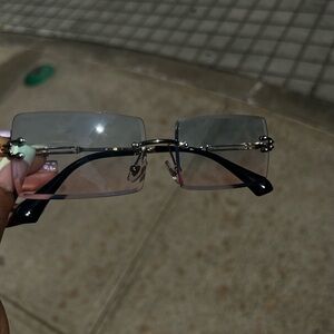 Modern Blue To Pink Gradient Rimless Eyeglasses